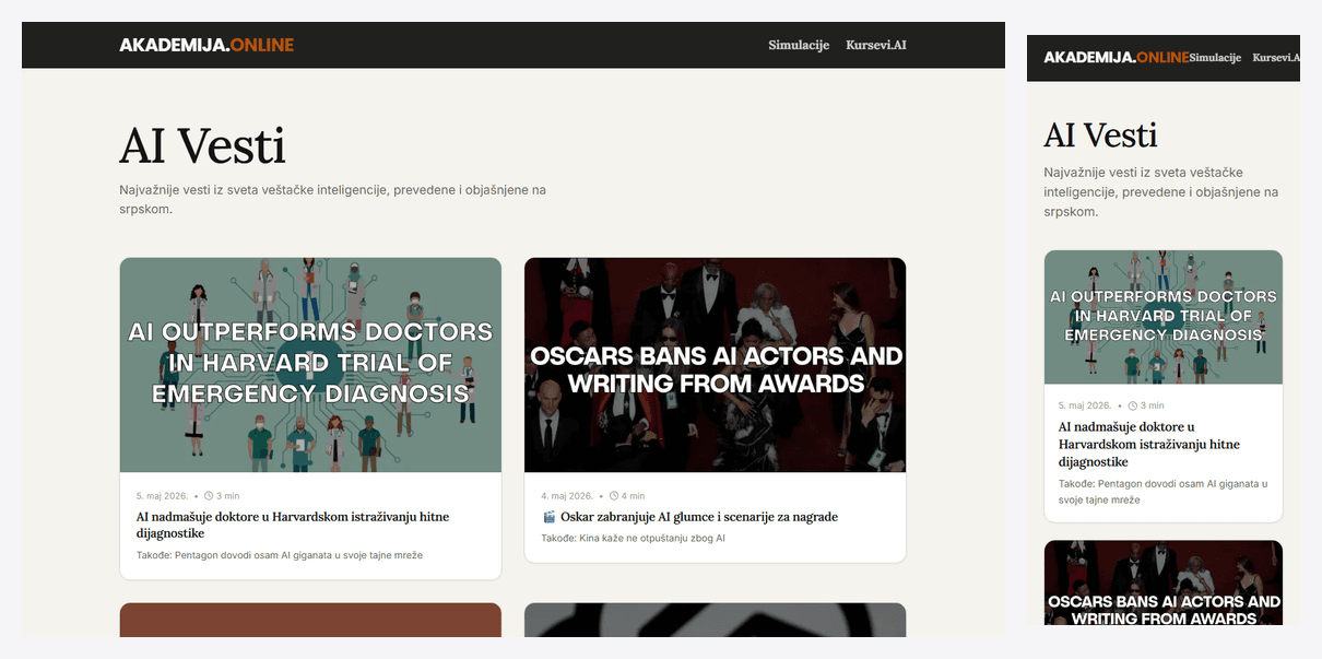 Akademija.online - AI News screenshot